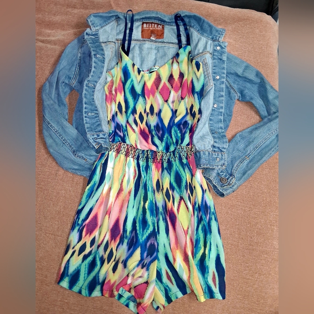 Maurices Multicolor Patterned Romper - image 2